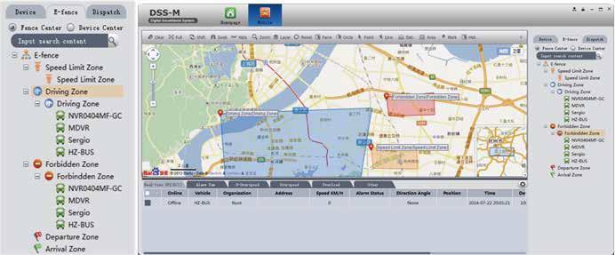 Filo İzleme Sınırlı sürüş rotasını düzeltmek için müşteri e-haritasında çeşitli hız sınır bölgesi, sürüş bölgesi, yasak