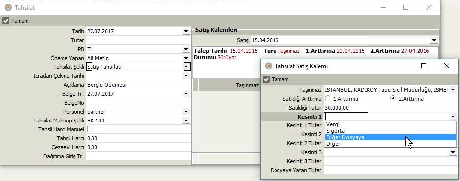 14- Borçlu veya Kefil, Vekili üzerinden kesinleşme olursa ilgili borçlu Haciz ekranında seçilemiyordu. Haciz yapılabilmesi sağlandı.