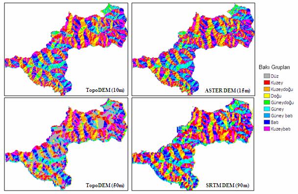 Şekil 5. Bakı Grupları Haritası 3.