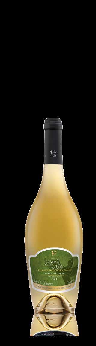 MON RÊVE CHARDONNAY CHENIN BLANC 75 CL 8-10 C MON RÊVE VIOGNIER 75 CL 8-10 C Chardonnay, Chenin Blanc Viognier Tropikal meyve nüanslarına sahip, asiditesi önde, orta gövdeli bir şaraptır.