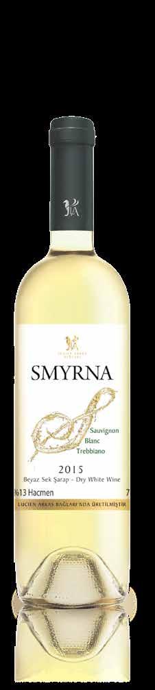 SMYRNA BLUSH 75 CL 8-10 C SMYRNA SAUVIGNON BLANC TREBBIANO 75 CL 8-10 C Grenache, Shiraz Sauvignon Blanc, Trebbiano Parlak pembe rengi; ahududu ve çilek aromaları ile taze bir şaraptır.