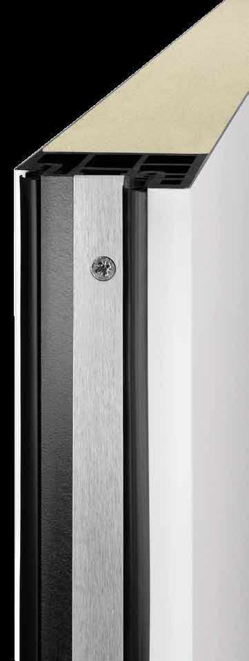 Ürün yelpazesi Thermo65 çelik / alüminyum ev kapısı Kapı kanadı Tüm Thermo65 kapılar iç ve dış taraftan eşgörünümlü, kanat çerçevesi entegreli 65 mm kalınlıkta çelik kapı kanadına ve kalın biniye