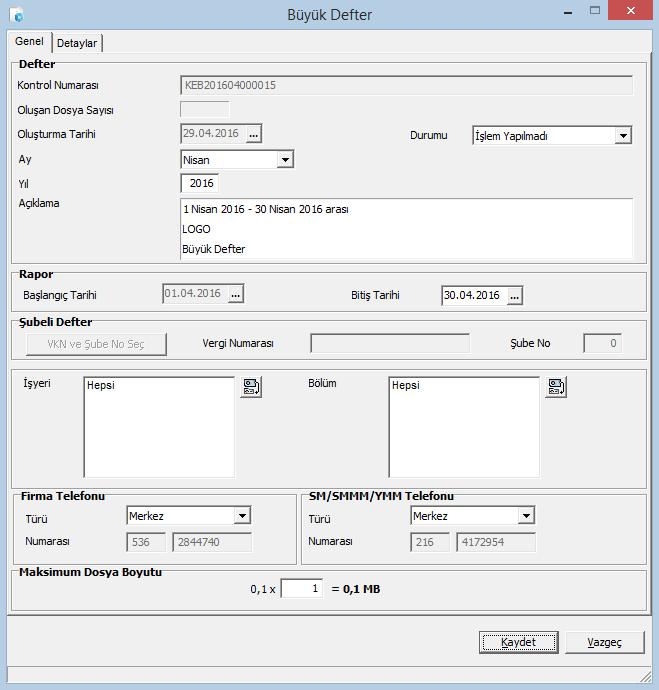 Defter-i Kebir Defter-i Kebir, hesap planında bulunan bütün ana hesapların dökümünü içeren defterdir. Bu defterin elektronik ortamda oluşturulması için Logo e-defter uygulaması kullanılır.