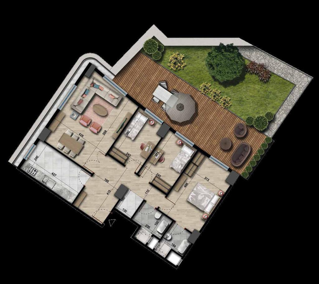 26 m² HOL 12.30 m² KİLER 2.10 m² BANYO 4.40 m² 10.