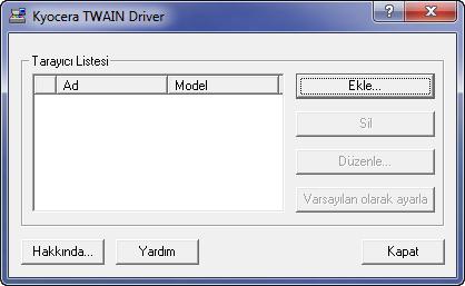 Kullanmadan Önce Hazırlık TWAIN Sürücüsünü ayarlama Bu makineyi TWAIN Sürücüsüne kaydedin.