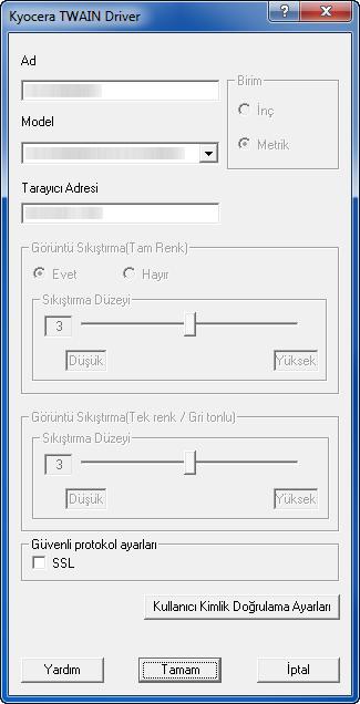 Windows 8'de, takılarda Aramayı, Uygulamaları, ve sonra TWAIN Sürücü Ayarlarını seçin. 2 2 Ekle'ye tıklayın. 3 Ad alanına makinenin adını girin.