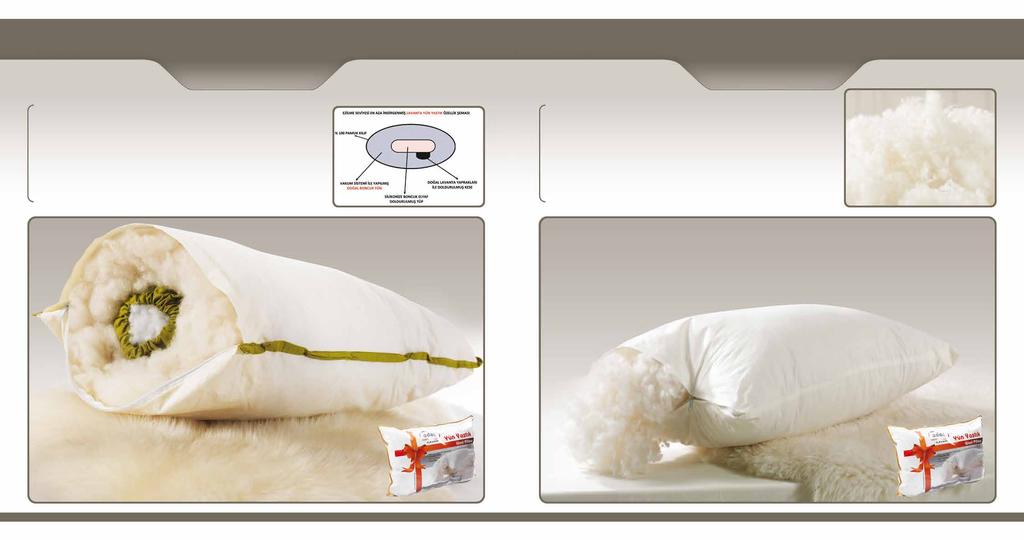 Lavanta Yün Yastık Pillow Ürün Kodu: 600 Orkide Yün Uyku Yastığı Pillow Ürün Kodu: 601 * Ürünümüz patentlidir. * Dünyada ilkkez tasarlanmıştır. * Yünün çökme riskini ortadan kaldırır.
