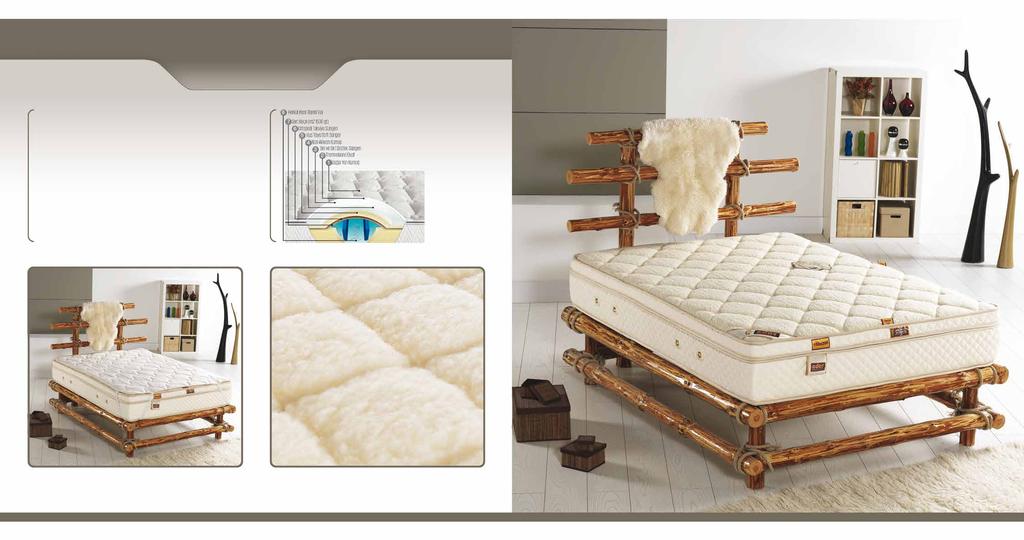Wool Line Full Ortopedik Yatak Organic Mattress Ürün Kodu: 405 Dünyada bir ilk! * Yatağımızın kapitonesinde %100 Saf Post yün kullanılmıştır.