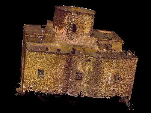 yapılmıştır. Sonuçta Sille Aya-i Eleni kilisesinin dış cephesinin nokta bulutlarından 3 Boyutlu görüntüsü elde edilmiştir (Şekil 4.