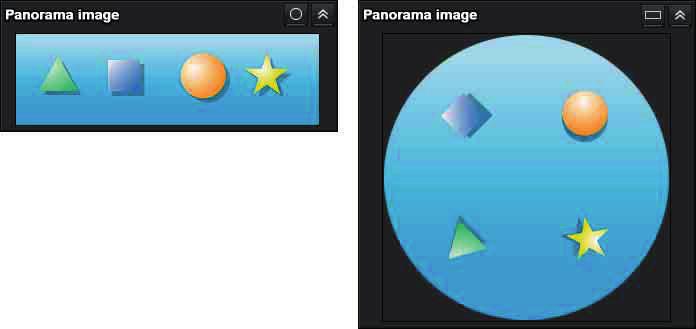 Kamerayı Bir Panorama Görüntüsünde Kontrol Etme Panorama penceresinde, kamera etrafindaki 360 lik görüntü bir panorama görüntüsü olarak gösterilir.