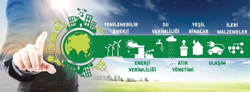 Program Kategorileri Yenilenebilir Enerji Enerji verimliliği Atık Yönetimi Su Verimliliği Yeşil Binalar Ulaşım YENİ İleri Malzemeler YENİ GCIP 2016 yılında önceki senelere ek olarak Yeşil Binalar ve