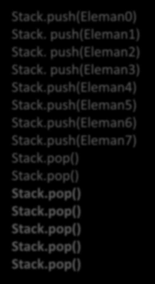 Stack Dizi ile Gerçekleştirim (devam ) Dizi[7] Dizi[6] Dizi[5] Dizi[4] Dizi[3] Dizi[2] Dizi[1] Dizi[0] Stack Eleman0 Top=0 Stack.push(Eleman0) Stack. push(eleman1) Stack.