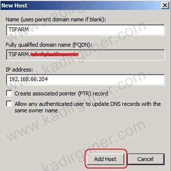 Artık DNS kayıtlarında TSFARM adında kayıtları görebilmekteyiz: Yapımızda bulunan iki adet RDS Host sunucuları artık yük dengeleme ve yüksek erişilebilirlik özelliklidir.