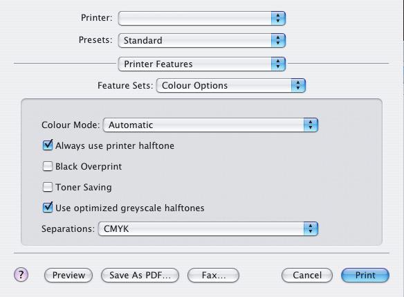 MAC OS X 1. [Dosya] [Yazdır] seçeneğini belirleyin. 1 2 3 4 2. Yazıcı menüsünden (1) yazıcı modelinizi seçin. 3. [Yazıcı Özellikleri]'ni (2) seçin.