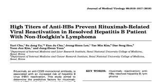 Tarih: 2003-2014, - Yer: Kore - Hastalar: Lenfoma (RTXM alıyor) - 108 hasta Anti-HBs (+), - HBV Profilaksi Ø - Takip: 3 yıl önemli