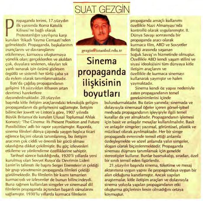 FİNANSAL FORUM [ Ulusal Gazeteler ] SİNEMA PROPAGANDA