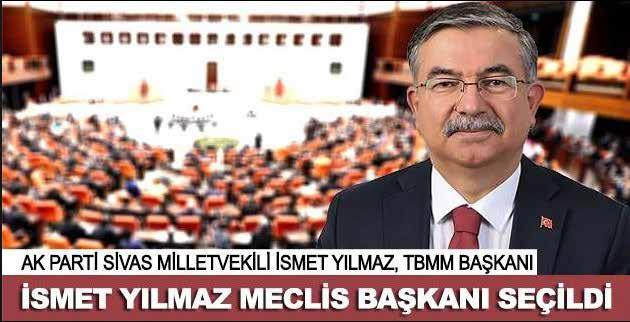 kuruluşunun yolunu açmıştır. Cumhuriyetin sembolü olan Türkiye Büyük Millet Meclis Başkanlığı seçimlerinde Sivaslı bir milletvekilimizin aday gösterilmesi biz Sivaslıları onurlandırmıştır.