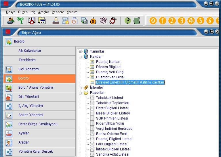 Bordro Plus BES Otomatik Katılım Bordro Plus 4.41.01.