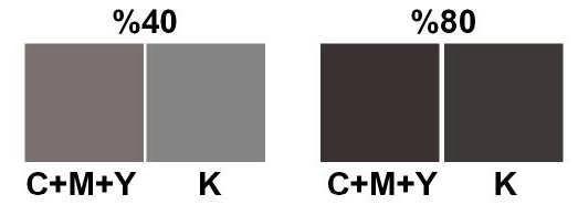 37 Densitometre üzerindeki bu değer yüzde türünden birinci rengin ikinci rengi kabul etme oranını gösterir [19, 31, 34].