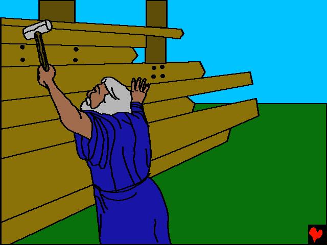 Nuh inşa etmeye devam etti.
