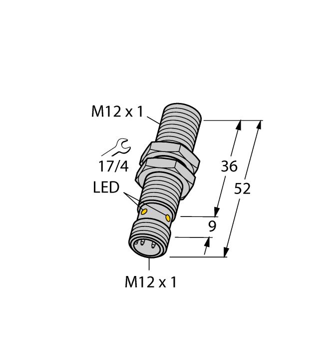 ATEX category II 1 G, Ex zone 0 ATEX category II 1 D, Ex zone 20 SIL2 as per IEC 61508 Dişli silindirik, M12 x 1 Paslanmaz çelik, 1.4301 2 telli DC, nom.