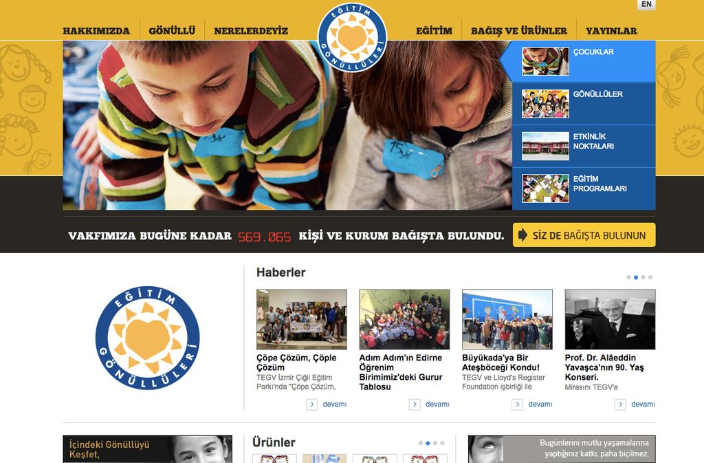 GEÇMİŞTEN GÜNÜMÜZE Türkiye Eğitim Gönüllüleri Vakfının dijital görünümü ilk yayın tarihi olan 11 Kasım 1998 ile 29 Mart 2016 arasında toplamda 511 güncelleme ve 4 farklı arayüz çalışması ile hayata