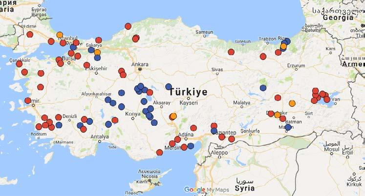 Su tehditleri haritamız 2 yaşında 22 Mart 2016 da kutlanan Dünya Su Günü nde yayınladığımız Türkiye de Su Varlıklarına Yönelik Tehditler Haritası nı 2017 yılında da güncellemeye devam ettik.