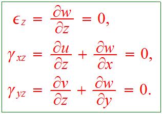 Basit bir yaklaşım için z doğrultusunda iki ucun sabit (fixed) olduğu durumlarda; problem Düzlem Şekil Değiştirme durumu altında tanımlanır.