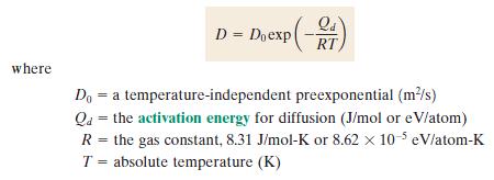 Difüzyon katsayısı D -Difüzyon katsayısı sıcaklıkla değişen bir değerdir. Yüksek sıcaklıklarda yayınma hızı daha yüksektir.