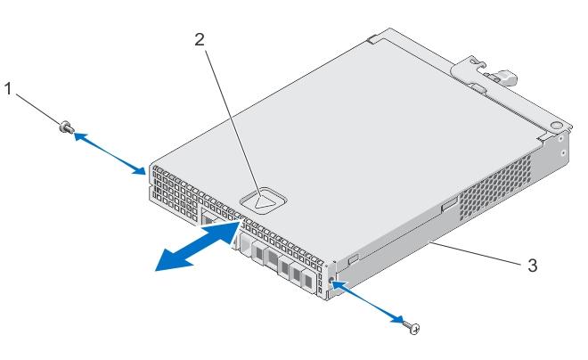 RAID Denetleyici Modülünü Açma 1. RAID Denetleyici modülünü kasadan çıkarın. 2. RAID denetleyici modülünün yanlarından vidaları çıkarın. 3.