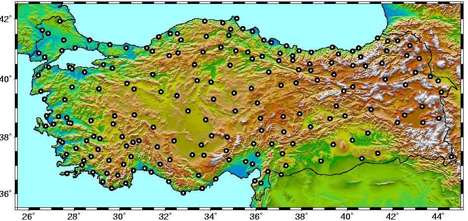 hesaplanmıştır. Kullanılan sayısal arazi modeli, 1:25.000 ölçekli haritalardaki eş yükseklik eğrilerinin sayısallaştırılmasından elde edilmiştir.