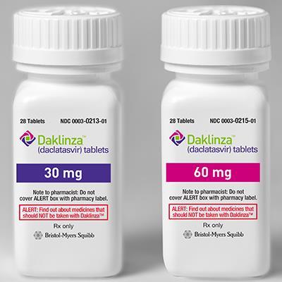 Daclatasvir (DCV) Pangenotipik etkili potent NS5A polimeraz inhibitörü 60 mg ve 30 mg tb Günde tek doz, aç/tok Atılım: % 90 fekal yol,%10 böbrek Karaciğer ve böbrek yetmezliğinde doz ayarı yok En sık