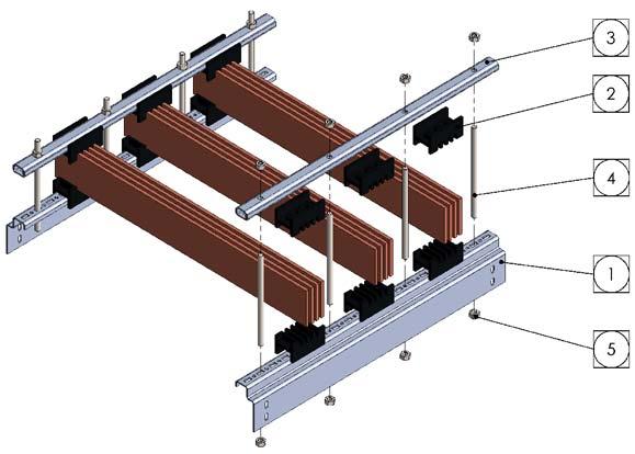 1x4F PLASTIC BUSBAR SUPPORT WITH 5 mm COPPER CODE / KOD İRTPS 1305