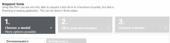 8. Form Sıralaması - Hyundai firmasının internet sitesinde bulunan 3 adımlı bir form için uyguladığı A-B testi.