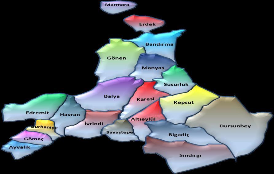 1. KONUM: Balıkesir, Anadolu yarımadasının kuzey batısında ve önemli bir kısmı Marmara da olmak üzere geriye kalan kısmı da Ege Bölgesinde yer alan bir ildir.
