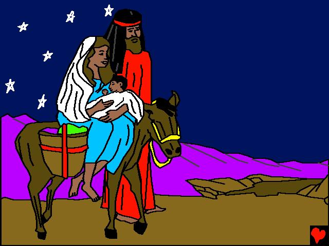Rüyasında uyarılan Yusuf, Meryem ve İsa