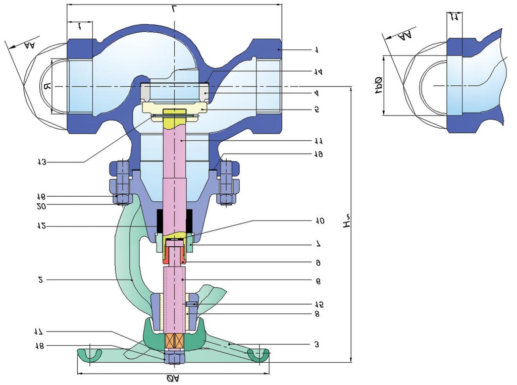 Baskıı Gobe Vana DN /" - " Tip: YGVM Dişi YGVF Soketi Kuan ıdığı Ak ışkanar: Buhar, k ızg ın su, s ıcak su, su, k ızg ın ya ğ, LPG, akaryak ıt, bas ınçı hava vb.