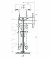 4404 Cast İron GG-25 Boyut standardı / Face to face to dimensions TS EN 558 Bağlantı standardı / Flange standart TS EN 1092-3 Çalışma basıncı / Working pressure Çalışma sıcaklığı / Working