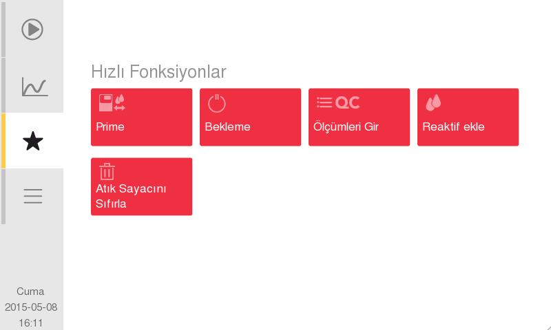 2. Kurulum ve Reaktif Ayarları Reaktif Ayarları XX Yeni Reaktifleri Girme 1 Hızlı Fonksiyonlar Menüsü'ne gidin ve ardından Reaktif ekle'yi seçin.