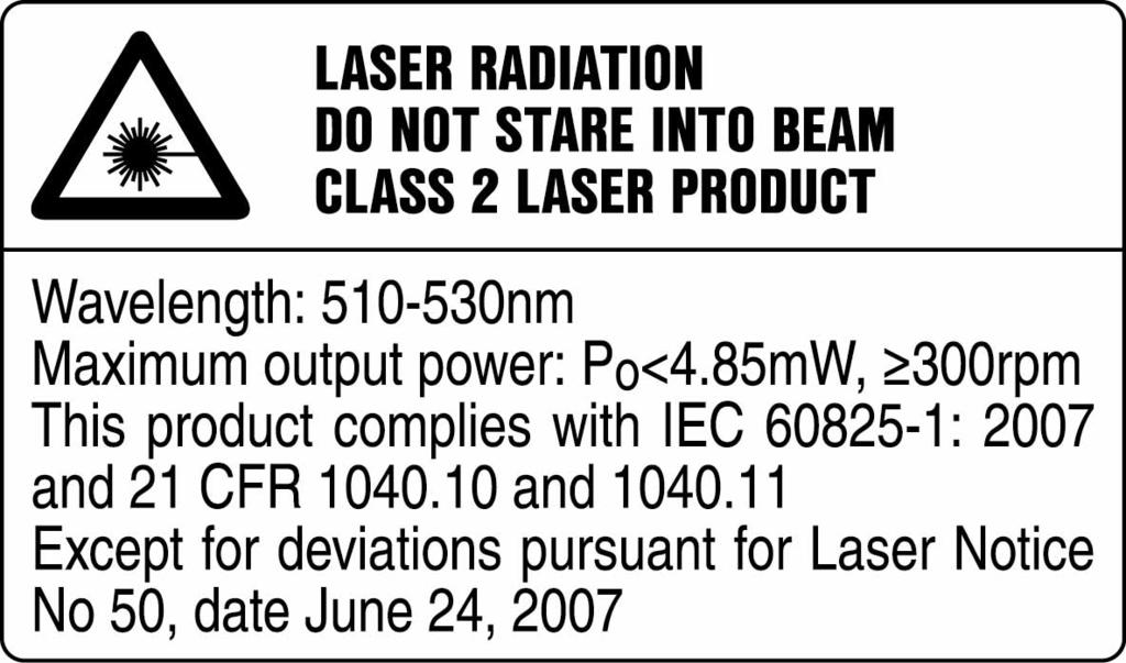 Tip etiketi üzerinde Sınıf 2 Lazer ürünü. Işına bakmayınız. 2 Güvenlik 2.1 Güvenlik uyarıları 2.1.1 Temel güvenlik talimatları Tüm güvenlik uyarılarını ve talimatlarını okuyunuz.