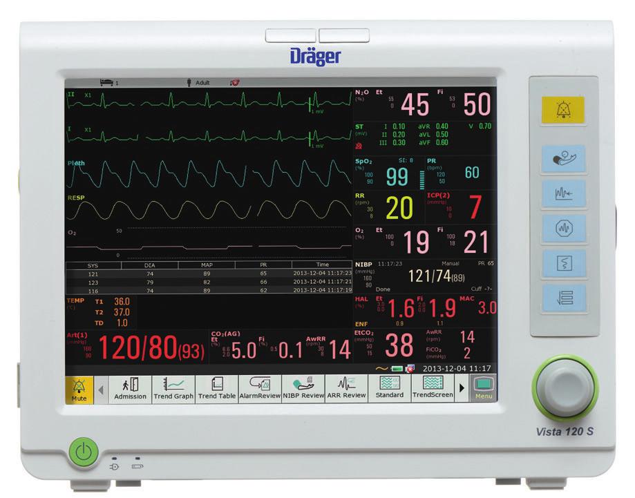 Vista 120 S Hasta Monitörizasyonu Çözümü Dräger, iyi fiyatta gerekli monitörizasyonu sağlayan entegre bağlantı özellikli bir hasta monitörüne olan ihtiyacı anlamaktadır.