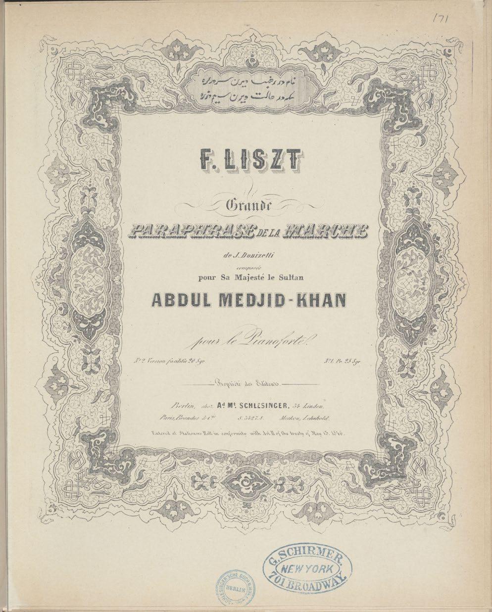 Bu eser, Giuseppe Donizetti nin Sultan Abdülmecid e armağan ettiği Mecidiye Marşı üzerine yazılmıştır.