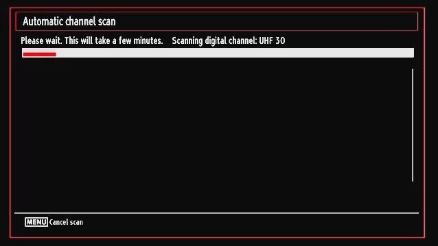 Afterwards, the following OSD will be displayed on the screen: If you select CABLE option, the following screen will be displayed: Press OK button to quit channel list and watch TV.