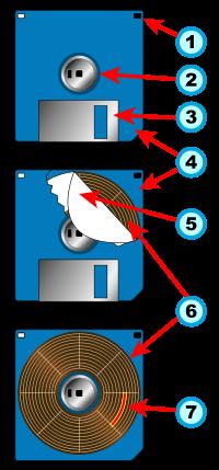 Bunların xaricində Amiga Kompüterləri DD Disketlərə 880 KB, HD Disketlərə də 1.76 MB məlumat yazılmaqdadır Disketin quruluşu Disketlərin sağ və sol alt künclərində kvadrat formasında iki dəlik vardır.