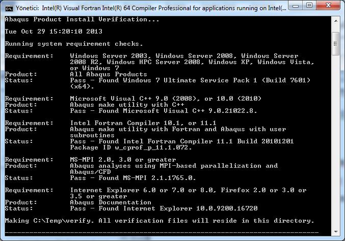 50 4.2.6 Programların çalışabilirliğinin doğrulanması Başlat > Tüm Programlar > Abaqus > Abaqus Command kısayoluna gidildiğinde bir DOS penceresi görünecektir.