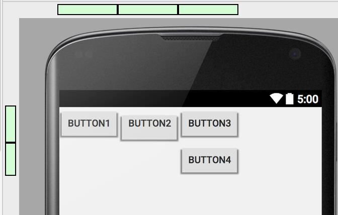 GridLayout örnek-3 <GridLayout xmlns:android="http://schemas.android.com/apk/res/android" xmlns:tools=http://schemas.android.com/tools android:columncount="3" android:rowcount="2" tools:context=".