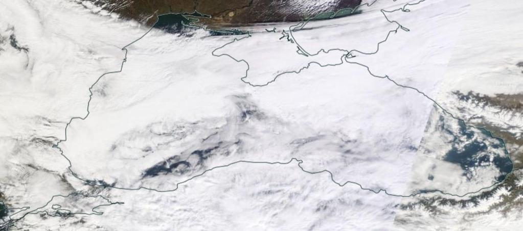 3.2. Modis Uydu Görüntüsü Birleştirilmiş Modis uydu görüntülerinde 16 Şubat 2015 günü Karadeniz de normal bulutluluk görülmekte