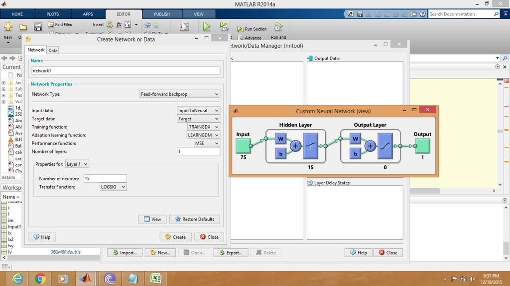 29 Şekil 3.5. Matlab Neural Network Toolbox kullanıcı (user) arabirimi Danışmanlı (supervised) ve danışmansız (unsupervised) öğrenen yapay sinir ağı çeşitlerine destek olur.