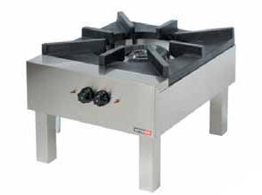 SPS706N 600x700x450 83 0,29 18000 955 STOCK POT STOVE Gas On open stand steel. Operable with LP (G30) or natural gas (G20). Burners with pilot, safety valve and thermocouple.