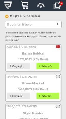 Müşteri seçimi: Teslimat-1 Müşteri seçimi Bulunduğunuz yere 250-300 metre uzaklıktaki müşterileri görebilirsiniz.